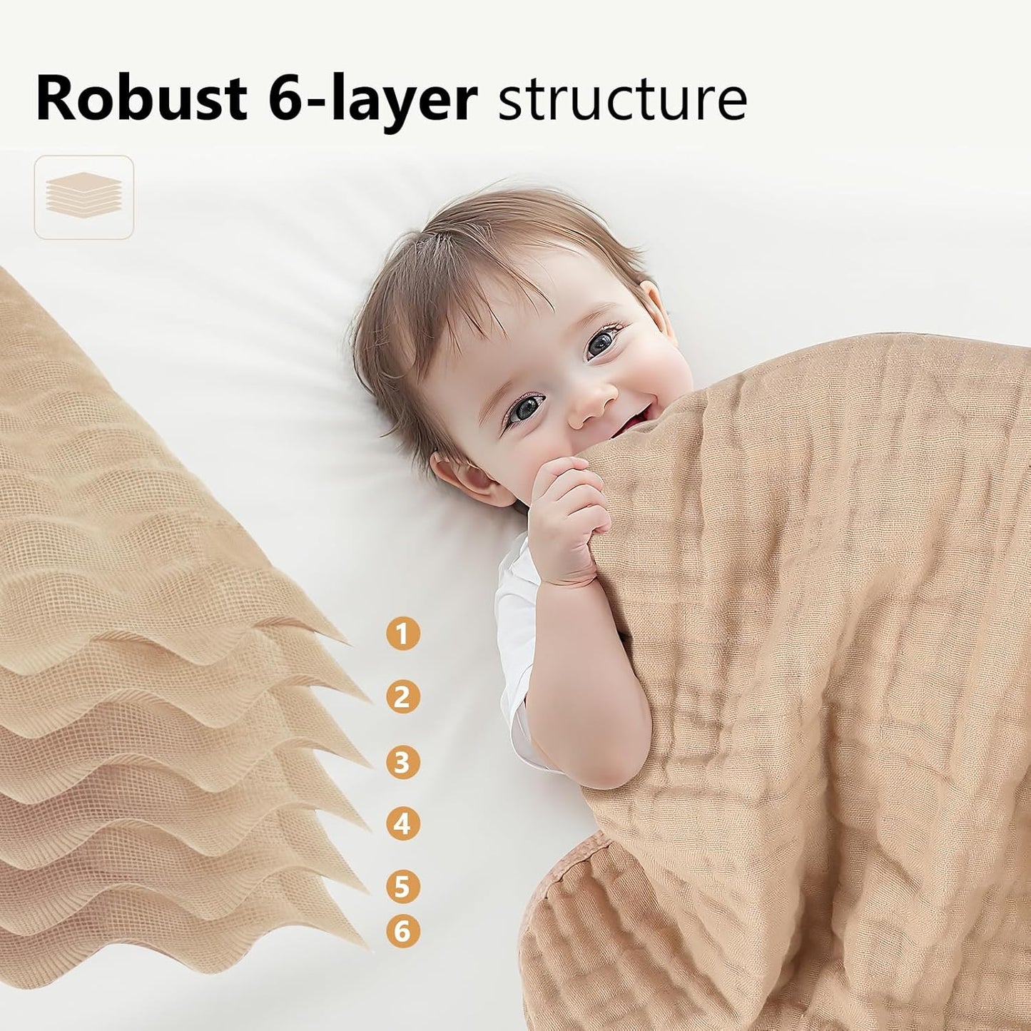 Hooded Baby Bath Towels, 2 Pack Baby Towels with Hood for Newborn, Upgrade High Density 100% Muslin Cotton Baby Towel, Ultra Soft, Highly Absorbent, for Infants, Toddlers, Newborn Essential, 32” x 32”