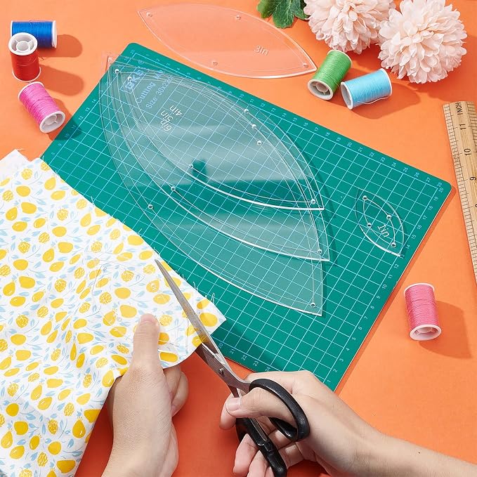 BENECREAT 6PCS Leaf Quilting Templates Set, Quilting Sewing Needlework Craft