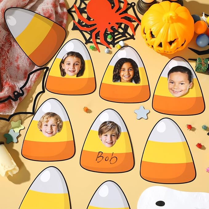 gisgfim 80Pcs Halloween Candy Corn Cutouts Halloween Party Decorations Bulletin