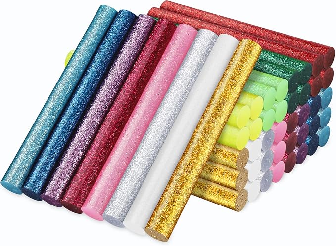 Manarty Glitter Color Hot Glue Sticks, Craft Adhesive Waxing Sticks Bulk