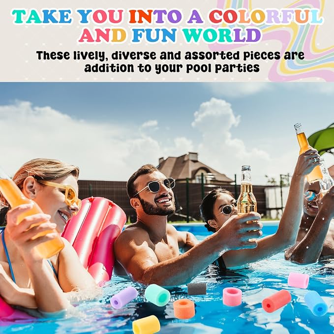 Frienda 100 Pcs Pool Noodles Bits Multicolor Craft Small Size Versatile Mixed