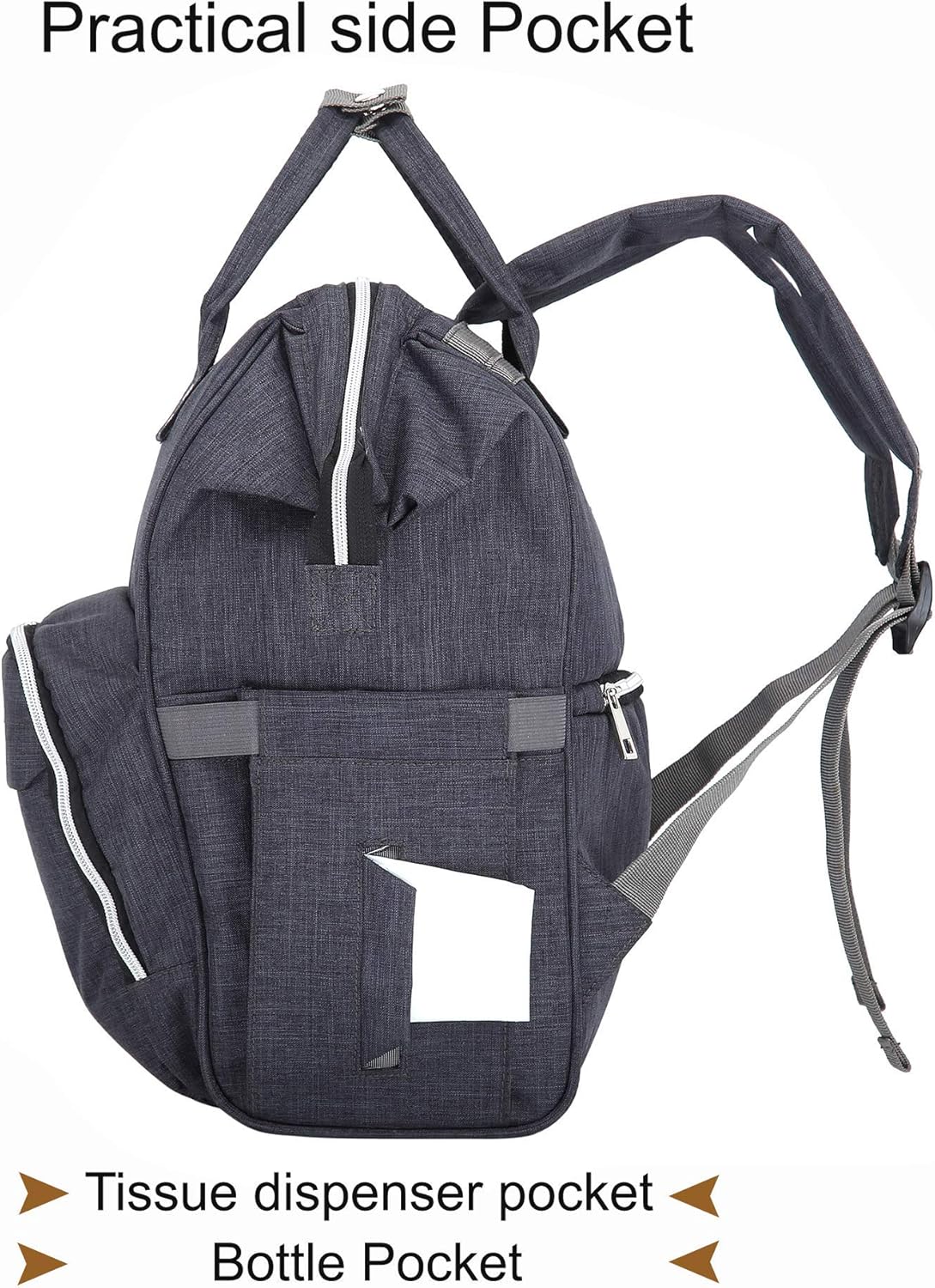 RAJRANG Diaper Bag Backpack for Women | Baby Travel Essential & Organizer | Mini Diaper Bag for Toddlers | Travel Backpack, 18x15x7 Inches - Charcoal Grey