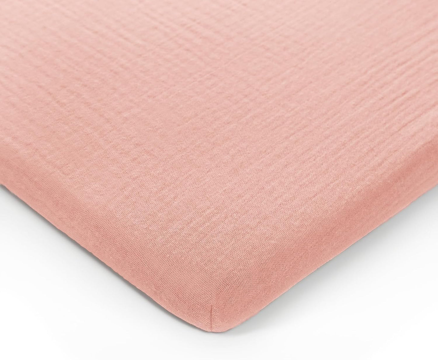 Comfy Cubs Muslin Bassinet Sheet - 100% Soft Cotton Fabric, Breathable & Gentle for Baby’s Sensitive Skin - Universal Fit with Secure Elastic Edging, Gift-Ready Packaging - Lace Pink