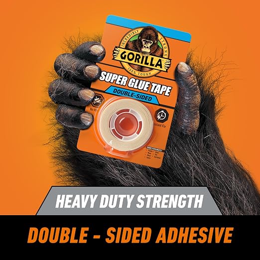 GORILLA Super Glue Tape, Double Sided, High Tack, 5/8in x 20ft