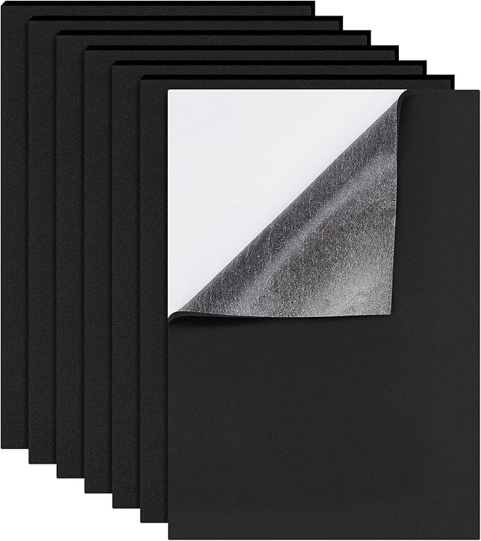 BENECREAT 8 Sheets 4mm EVA Paper Craft Foam Sheets 11.8x8.2" Black Foam Stickers