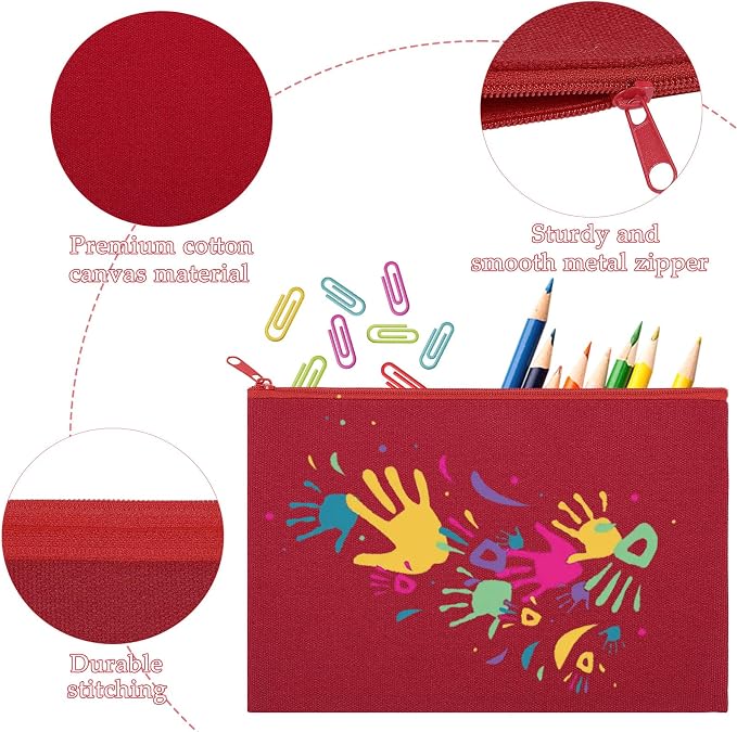 12 Pieces Cotton Canvas Makeup Bag, Blank DIY Craft Bag