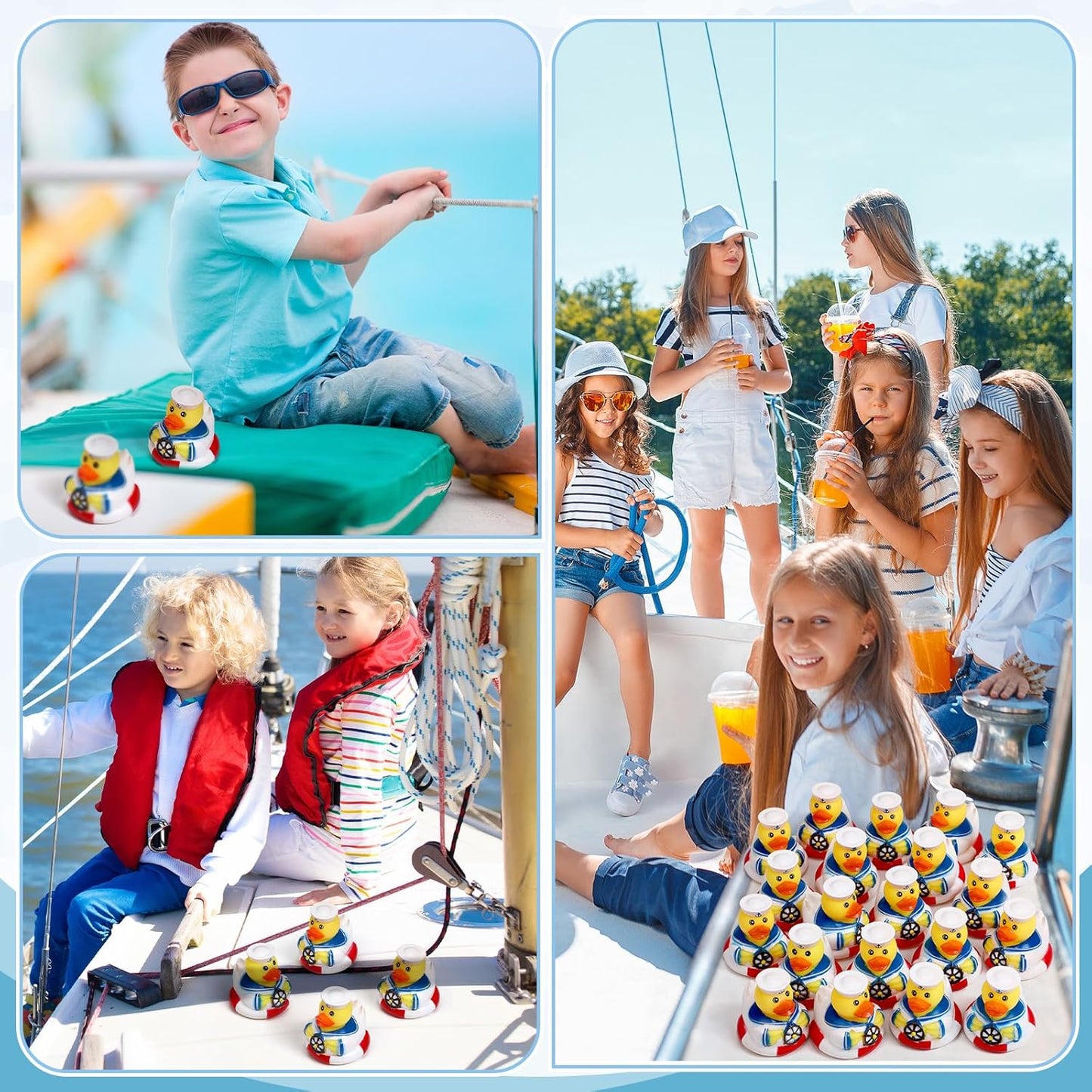 Jerify 24 Packs Cruise Ships Rubber Ducks 2 Inch Nautical Rubber Cruise Ducks Bulk Sailing Ship Toy for Carnival Party Gift Classroom Incentives Bath Tube Pool Toy