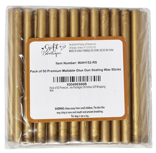 Pack of 50 Premium Mailable Glue Gun Sealing Wax Sticks