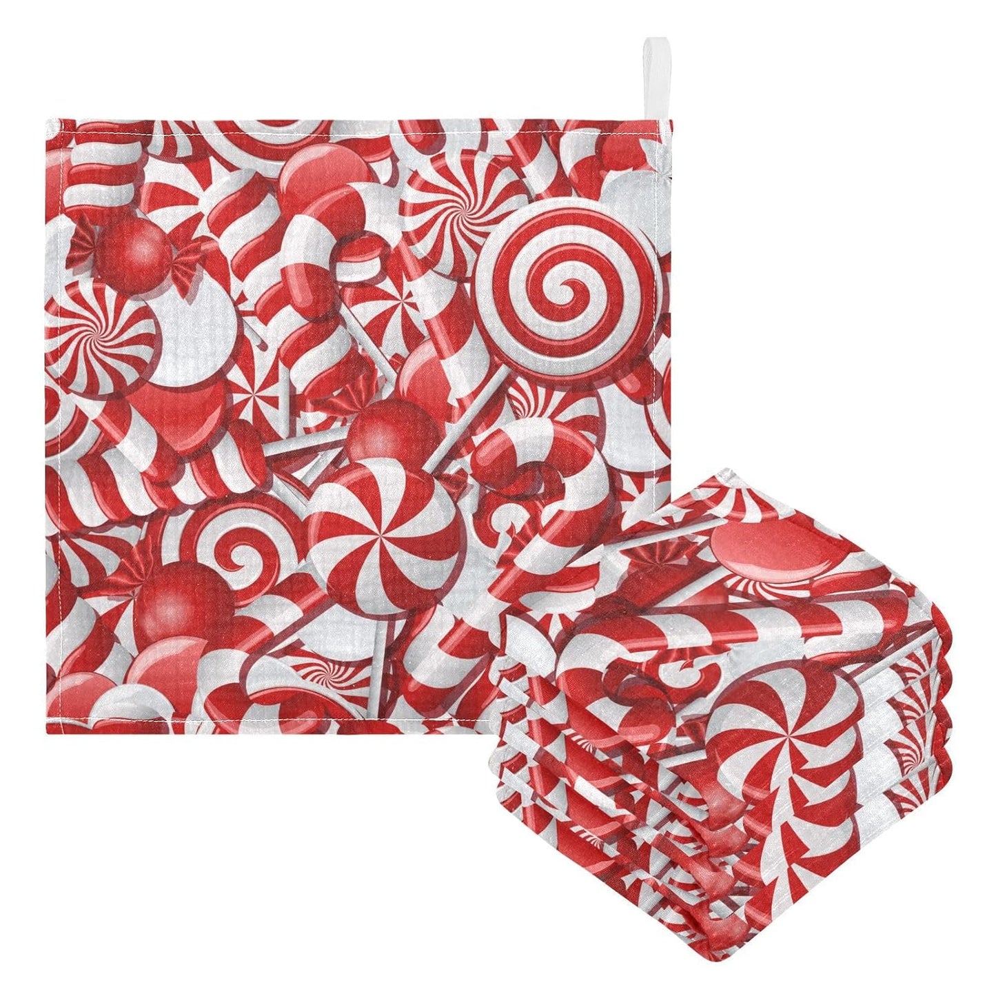 Christmas Candy Cane Muslin Burp Cloths Baby Burp Cloths for Boys Girls Sugar Sweet Gift Baby Muslin Washcloths Baby Essentials for Newborn Soft Absorbent 12x12in, 3 Pack