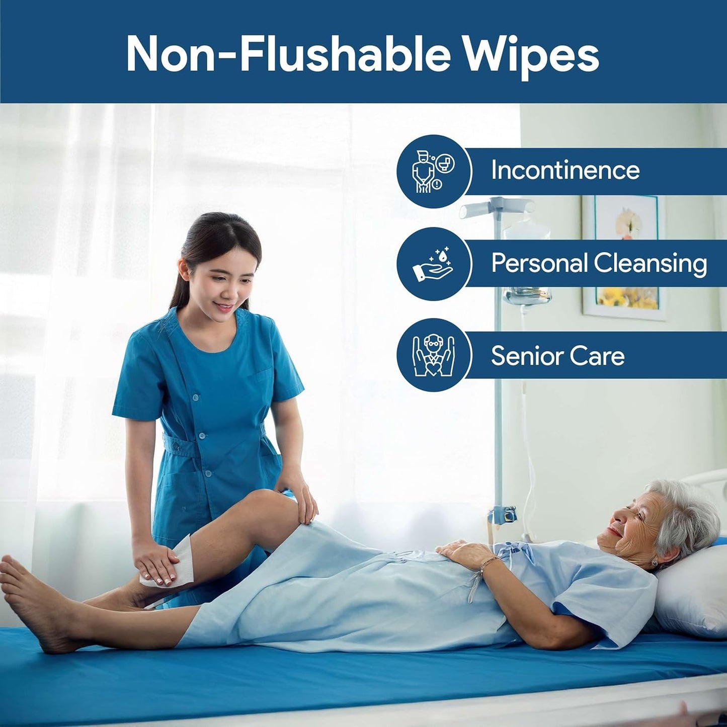 Non Flushable Wet Wipes for Adults - Case of 600 Body Wipes with Aloe and Lanolin - Good for Incontinence and Personal Cleansing