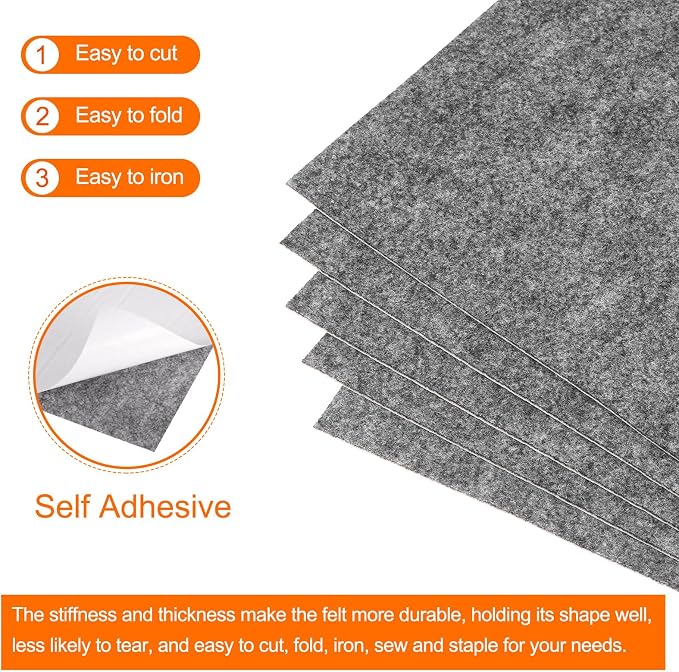 MECCANIXITY Adhesive Felt Sheets, Felt Fabric Crafts Back Adhesive Felt Sheets