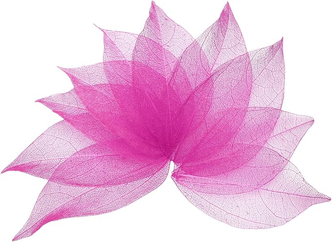 uxcell 100 Pcs Dark Rose Red Skeleton Leaves