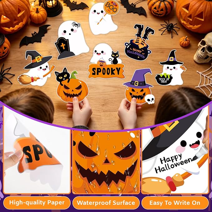 54Pcs Halloween Ghost Cutouts, Classroom Halloween Bulletin Board Decorations