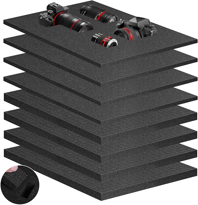 Eunice 4Pcs 16 x 12 x 0.4 Inch Polyurethane Foam Sheets & 4Pcs 16 x 12 x 0.8