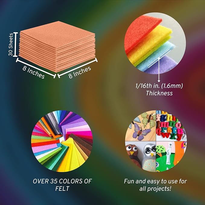 FabricLA Acrylic Felt Sheets for Crafts