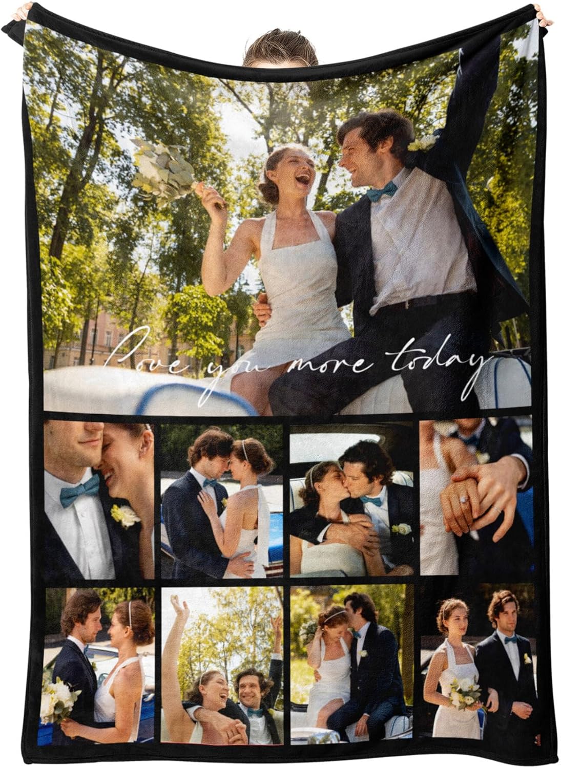 Personalized Blanket Custom Blanket with Photo Text Customized Picture Blankets Personalized Flannel Blanket for Valentines Day Gift, 50 * 60in