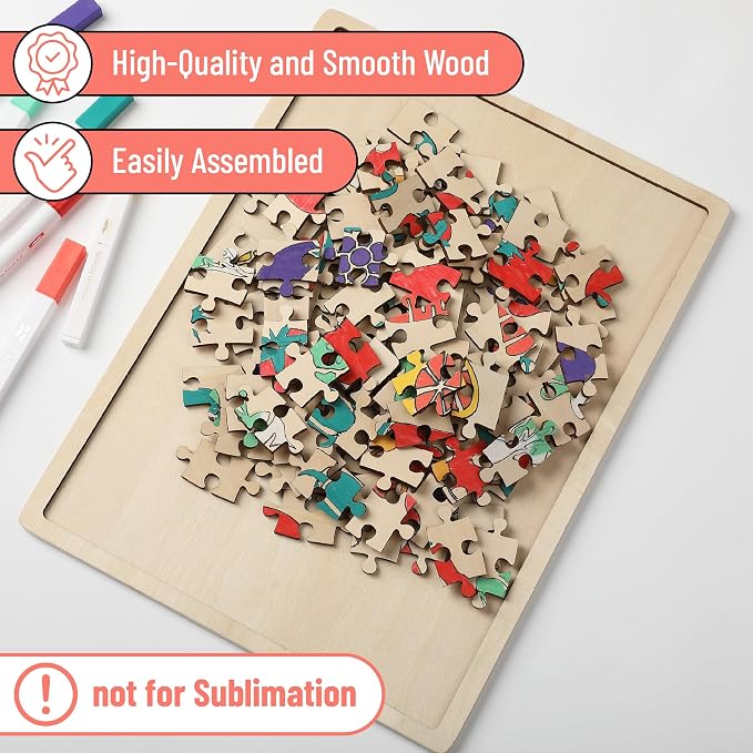 Mr. Pen- Blank Wooden Puzzle, 100 Pieces, 14.2" x 10.6" | Wooden Blank Puzzles