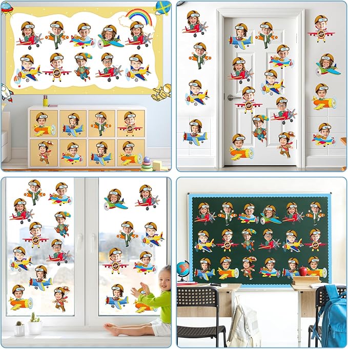 60pcs Pilot Airplane Cutouts Aircraft Bulletin Board Decorations Adventure