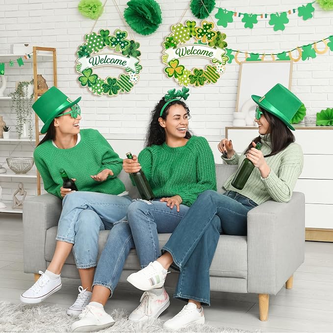 Large Size 12" Wooden Shamrock Ornaments to Paint, St. Patrick's Day Decoration