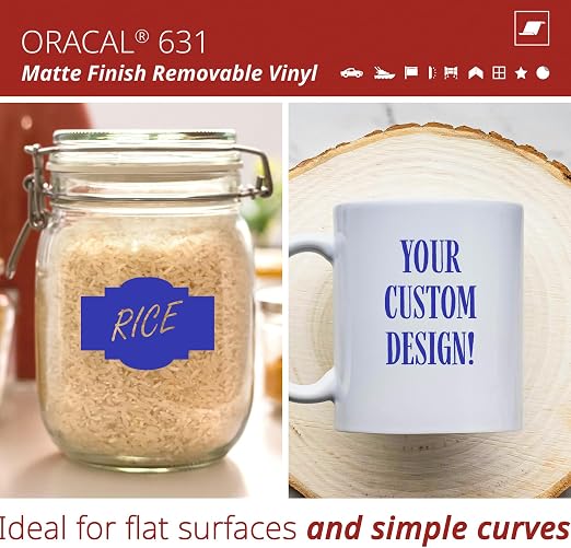 ORACAL 631 Matte King Blue Vinyl Durable Roll Easy to Weed Permanent Adhesive
