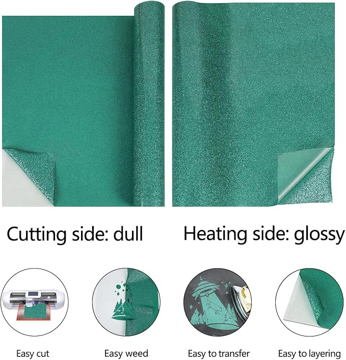 guangyintong HTV Glitter Green Roll
