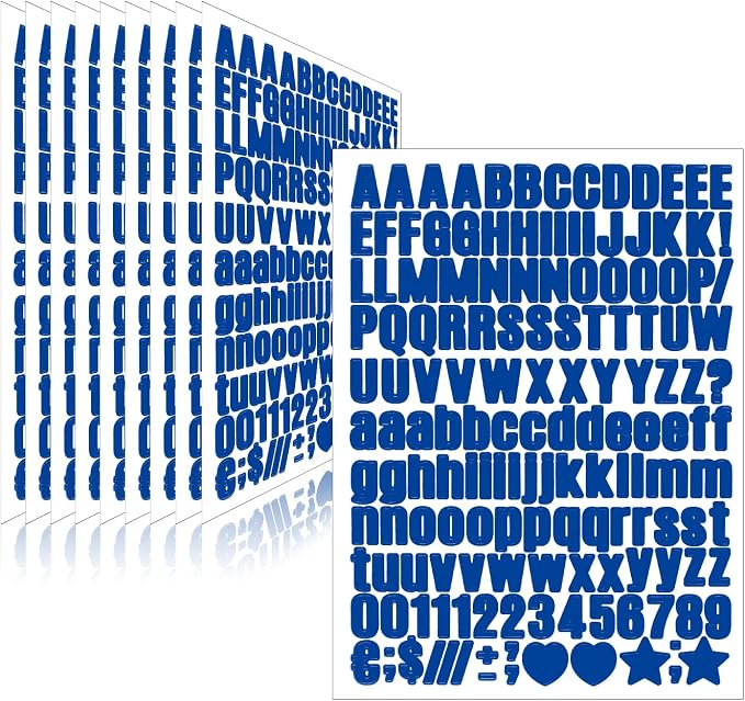 Letter Stickers, Mailbox Numbers, 0.5 Inch Waterproof Vinyl Alphabet | 1/2 Inch