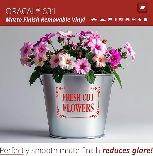 ORACAL 631 Matte Light Red Vinyl Durable Roll Easy to Weed Permanent Adhesive