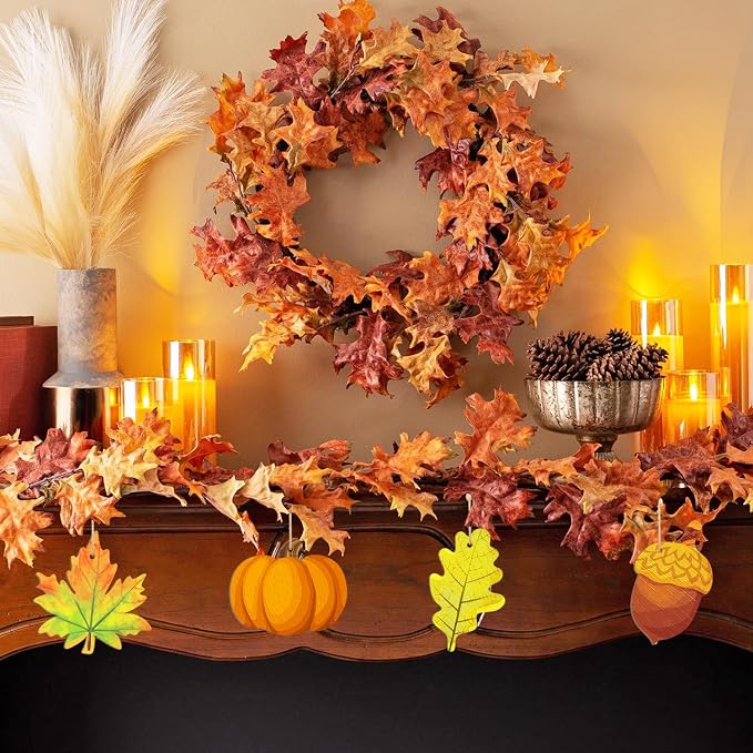 36PCS Wooden Fall Ornaments to Paint Thanksgiving Decorations, 6 Styles DIY