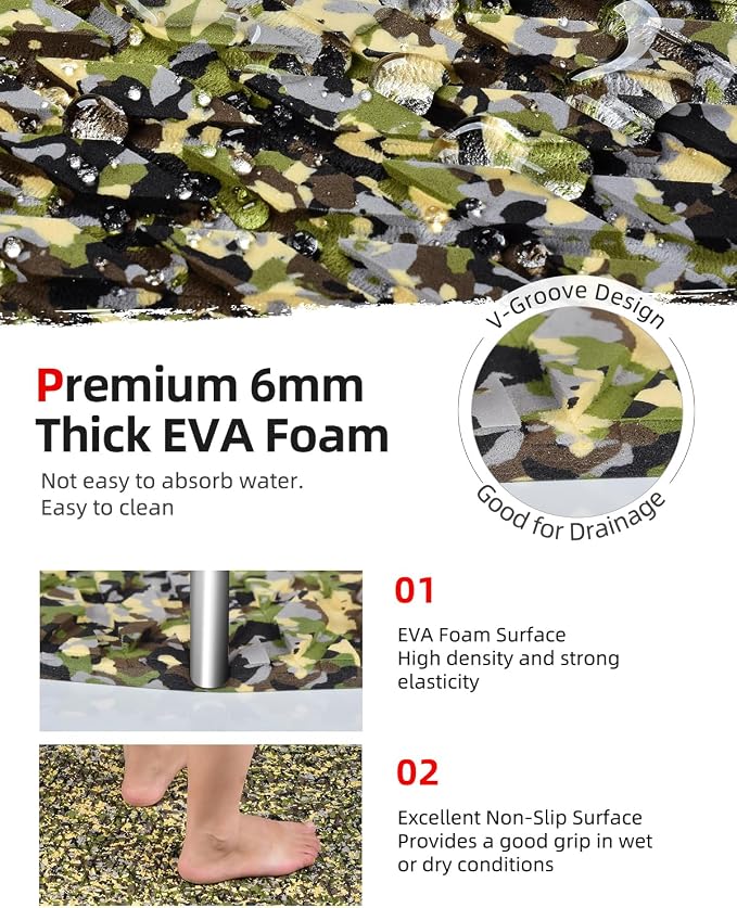 Abahub EVA Foam Boat Flooring Self-Adhesive Decking Surfboard Traction Pad |