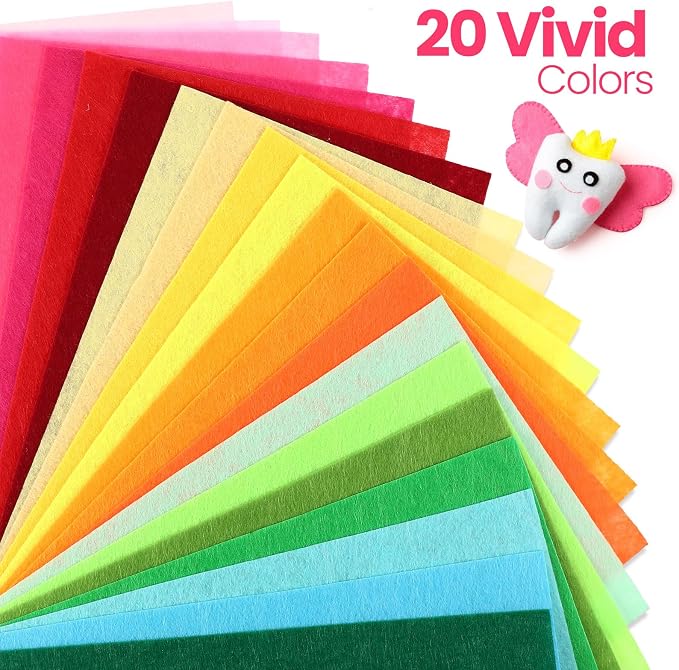 Moukeren 360 Pcs 8 x 8 Inch Felt Sheets Bulk
