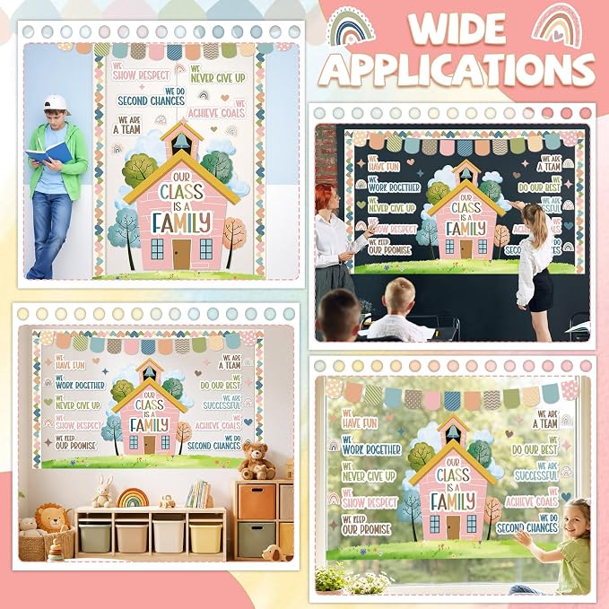 Motivational Bulletin Board Classroom Decoration Boho Our Class is A Family