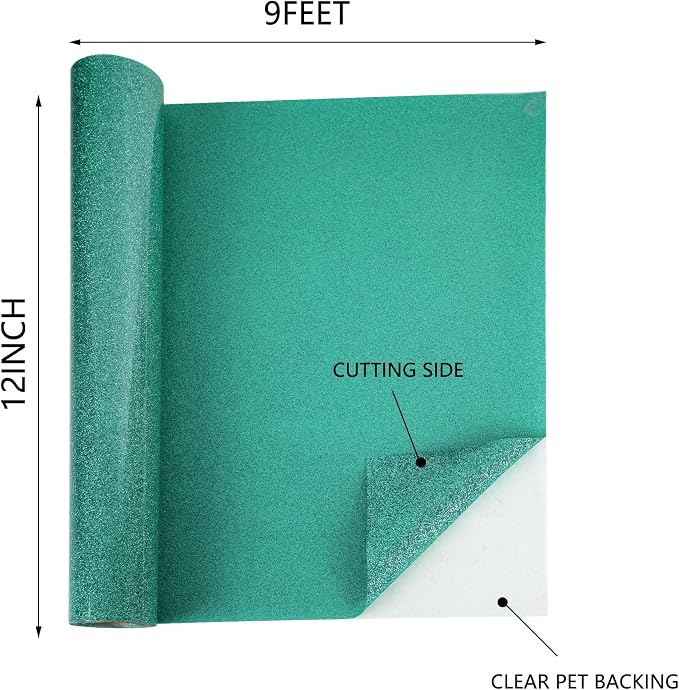 HTVVETUR Glitter HTV Vinyl Rolls Heat Transfer Vinyl