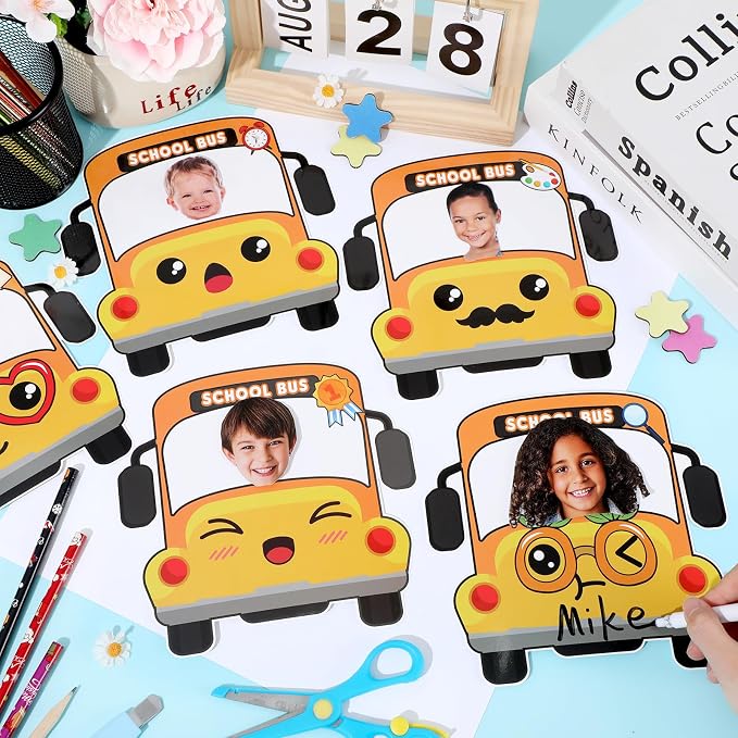 gisgfim 80Pcs School Bus Cutouts Back to School Decorations Bulletin Board