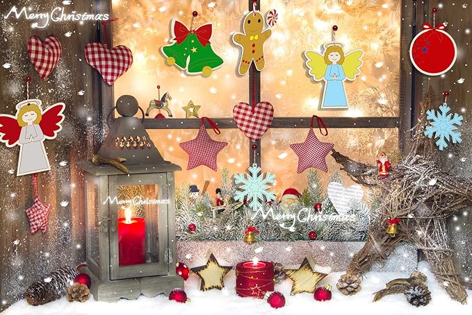 Artmag 50pcs Unfinished Wooden Christmas Ornaments Wood Slices