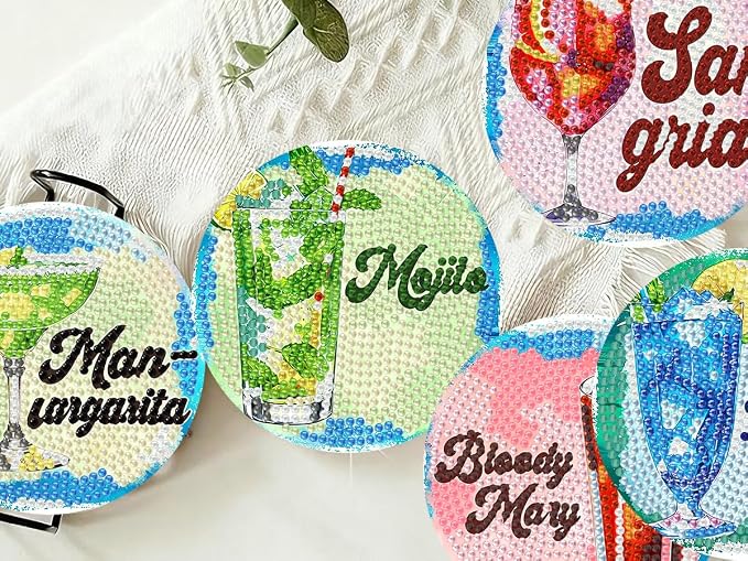 Benjenes 8PCS Diamond Art Coasters Kit