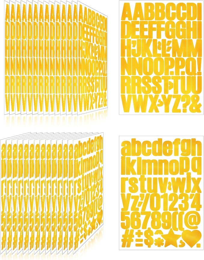 1635 Pieces 30 Sheets Letter Stickers, Vinyl Mailbox Numbers Alphabet Stickers