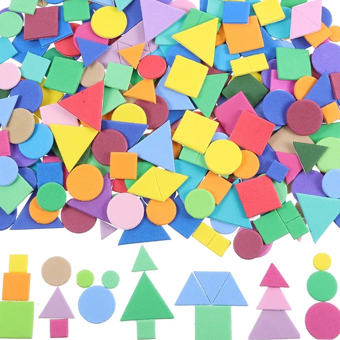 Sumind 1000 Pieces Foam Shape Stickers Self Adhesive Felt Shape