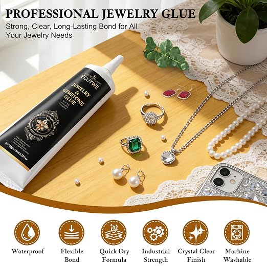 Jewelry Glue for Gemstones and Metal, 120ML Professional Grade Precise