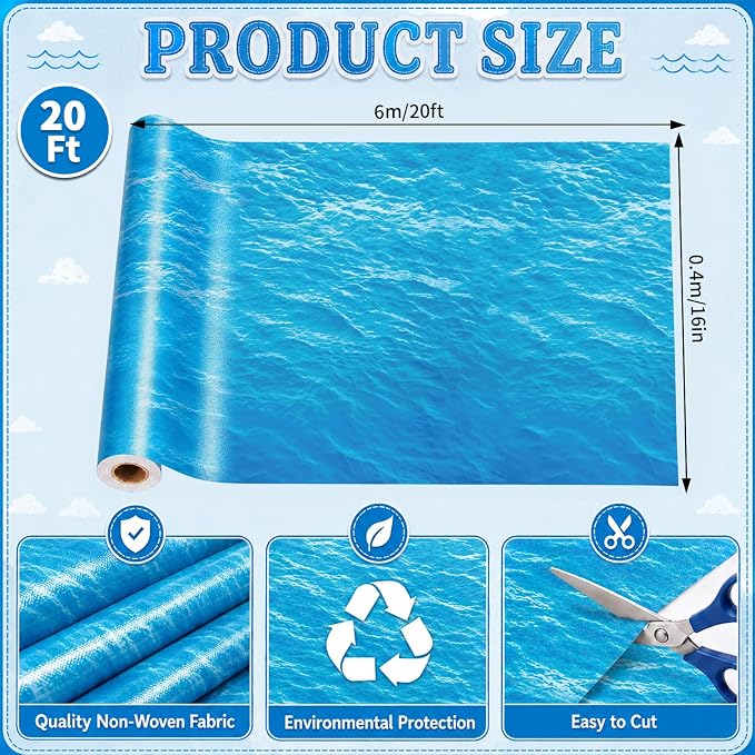Ocean Waves Bulletin Board Roll Non-Woven Fabric Poster 16in X 20ft | Back to