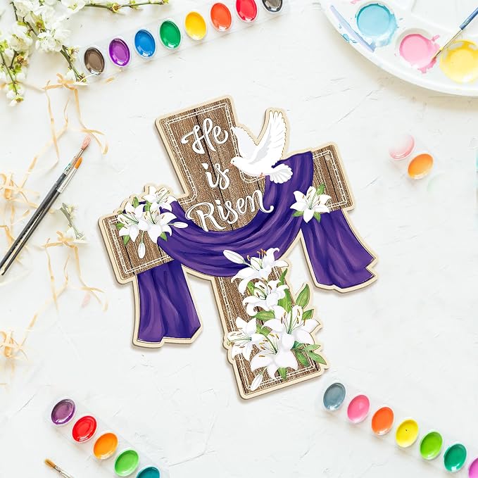 Large Size 12" Wooden Easter Ornaments to Paint, Wooden DIY Blank Unfinished