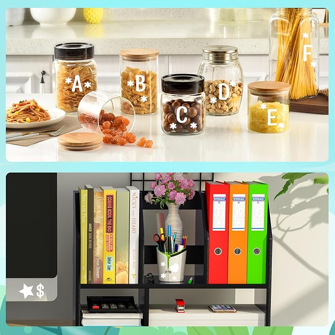 Letter Stickers 0.5 inch, Self-Adhesive Vinyl Waterproof ABC Letter Stickers