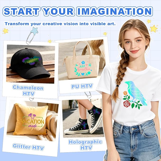 Heat Transfer Vinyl Bundle-47 Pcs 12" x 10" Iron on Vinyl