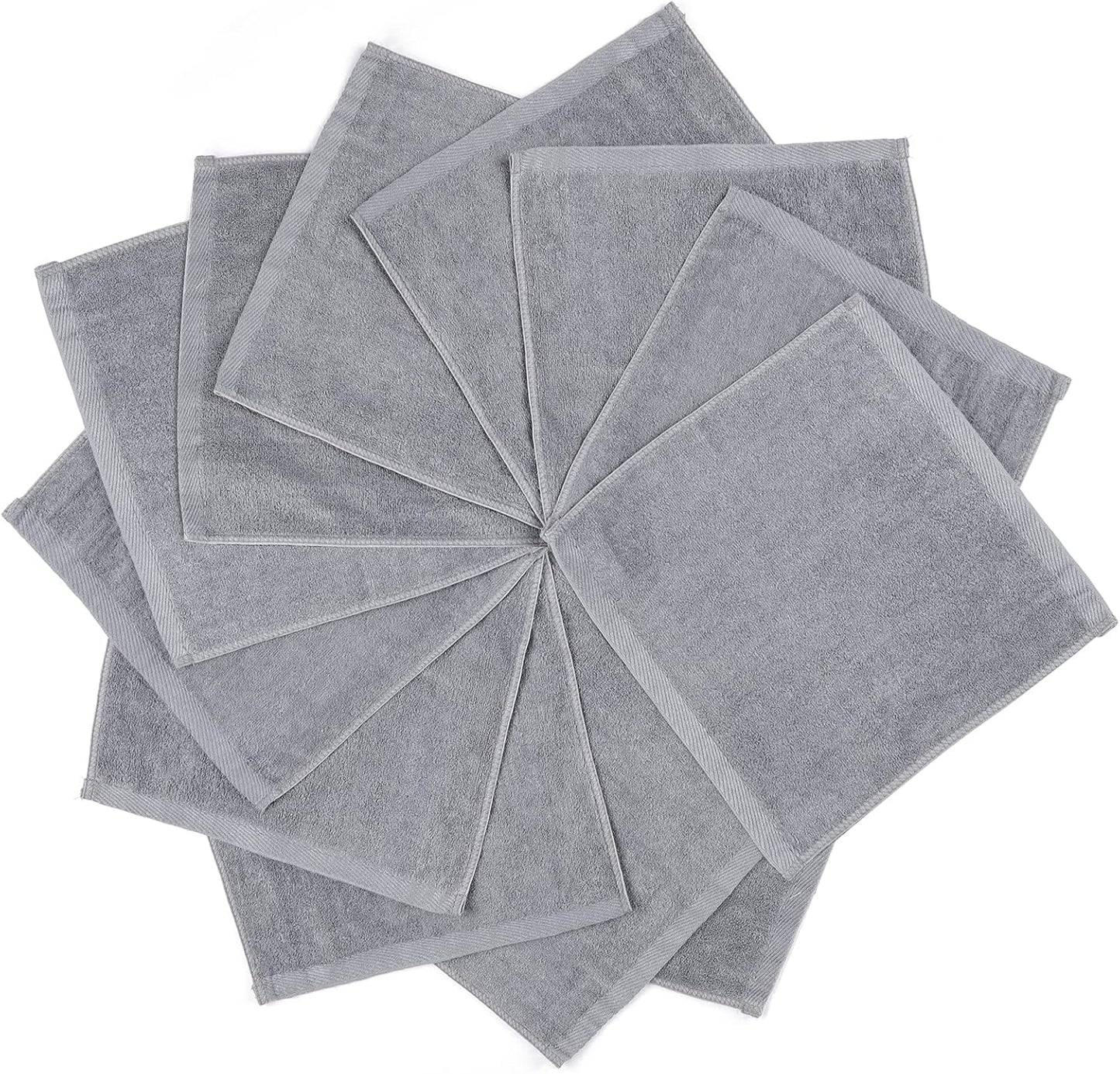 Baby Washcloths, Face Towels for Newborn/Infant/Kids/Adults, 12 Pack, 12x12 inches, Ultra Soft (Grey)