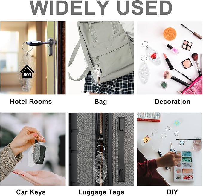 Yoption 50pcs Blank Motel Keychain Bulk