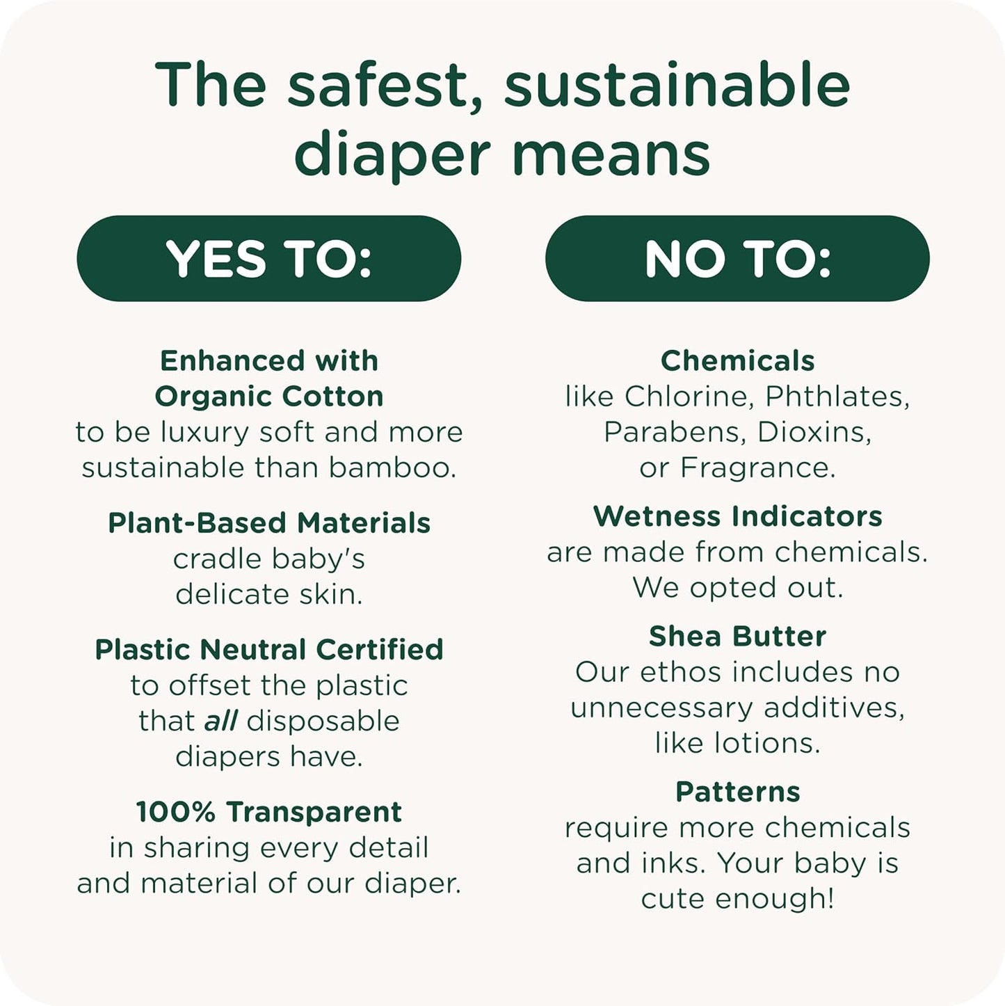 Our Diapers | EWG Verified Safe & Plant-Based Diapers | Leak Protection | Soft Organic Cotton Shell | Chlorine-Free Diaper for Sensitive Skin | Size 4 (22-32 lbs) 36 Count
