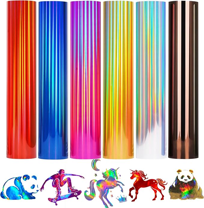 Holographic Heat Transfer Vinyl 6 Pack Holographic Iron on Vinyl