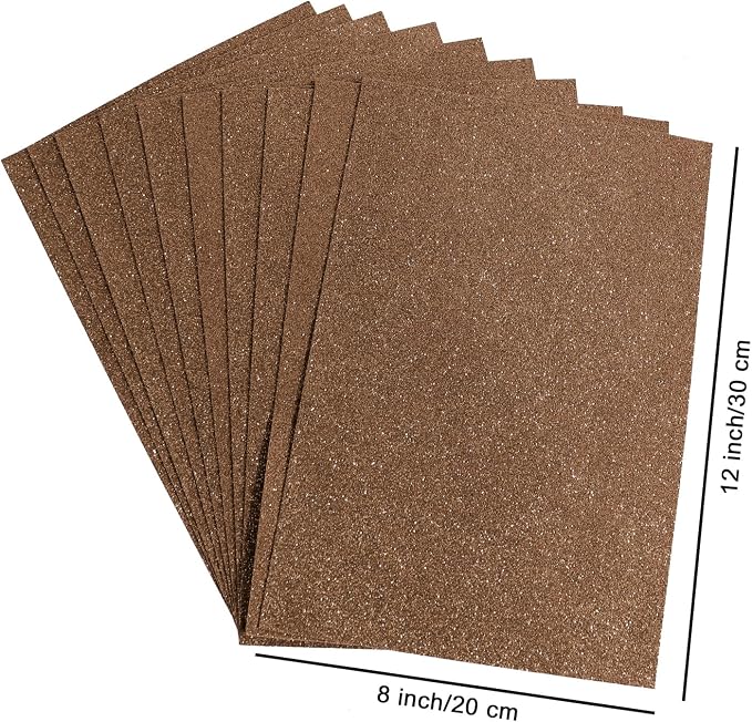 10 Sheets Glitter Cardstock Paper Self-adhesive Backs 30 X 20cm A4 Paper
