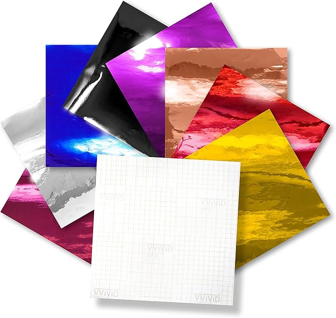 VViViD Deco65 Multi-Color Gloss Chrome Permanent Adhesive Craft Vinyl Bundle +