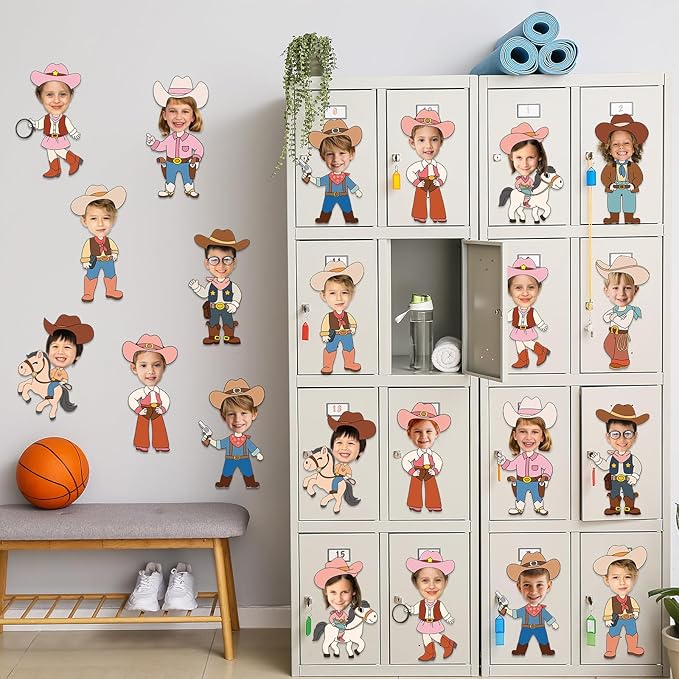 60pcs Western Theme DIY Cutouts Cowboy Cowgirl Hat Bulletin Board Decoration
