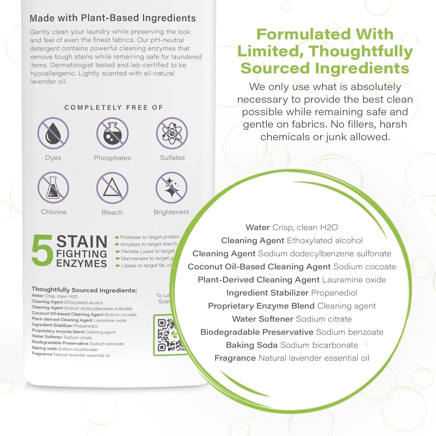 Heritage Park Luxury Laundry Detergent | Dermatologist Tested Plant based Natural & Enzyme Laundry Detergent | Sensitive Skin Friendly - Lavender Mist (64 fl oz Refill)